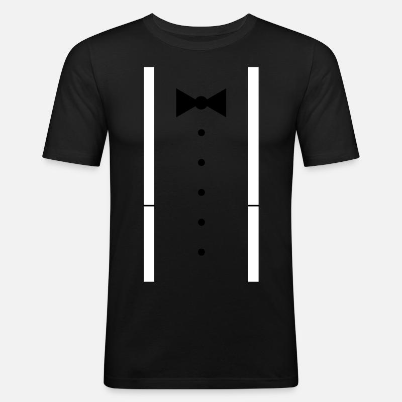 Hosenträger - Männer Slim Fit T-Shirt - Schwarz
