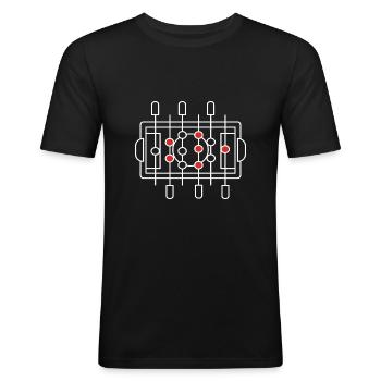 Tischfußball - Männer Slim Fit T-Shirt - Schwarz - Vorne - Nik (191cm)