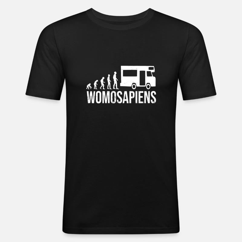 Womosapiens Wohnmobil Evolution - Männer Slim Fit T-Shirt - Schwarz