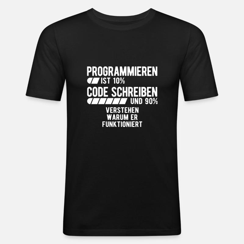 Informatik Informatiker Programmierer - Männer Slim Fit T-Shirt - Schwarz