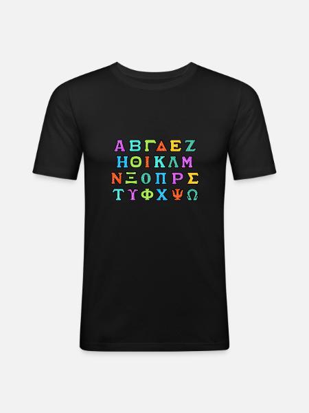 Greek Alphabet - Men's Slim Fit T-Shirt - black
