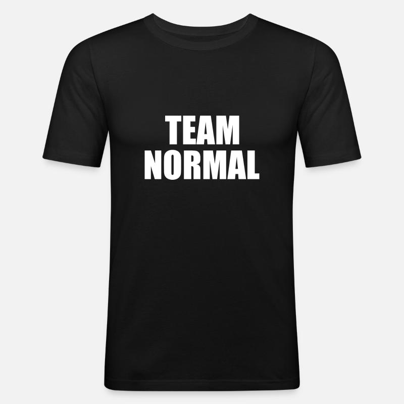 Team normal - Männer Slim Fit T-Shirt - Schwarz