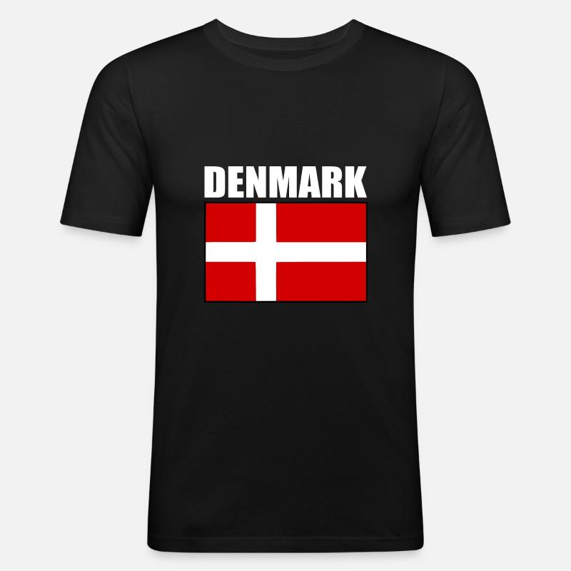 Dänemark - Männer Slim Fit T-Shirt - Schwarz