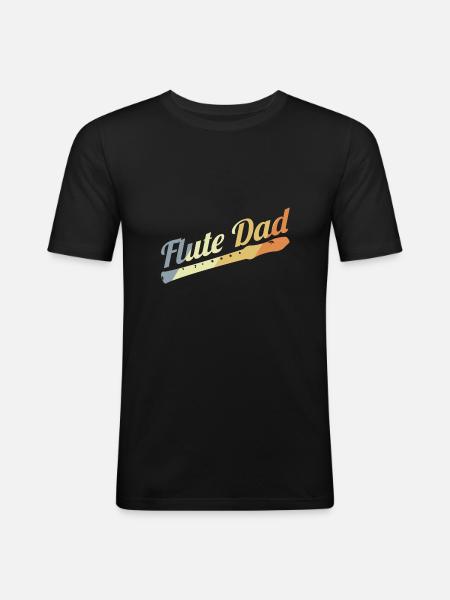Père flûte - T-shirt près du corps Homme - noir