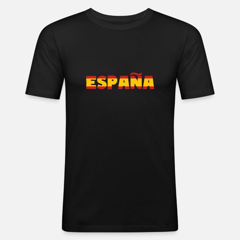 Spanien - Männer Slim Fit T-Shirt - Schwarz