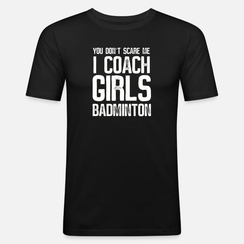 Badminton Trainer - Männer Slim Fit T-Shirt - Schwarz