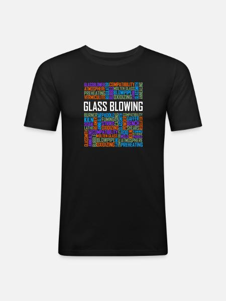 Glass Blowing - Words - Men's Slim Fit T-Shirt - black