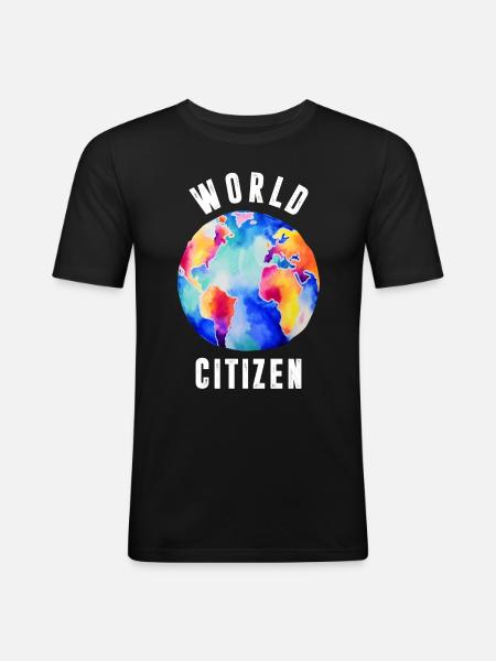 World Citizen Graphic - Men's Slim Fit T-Shirt - black