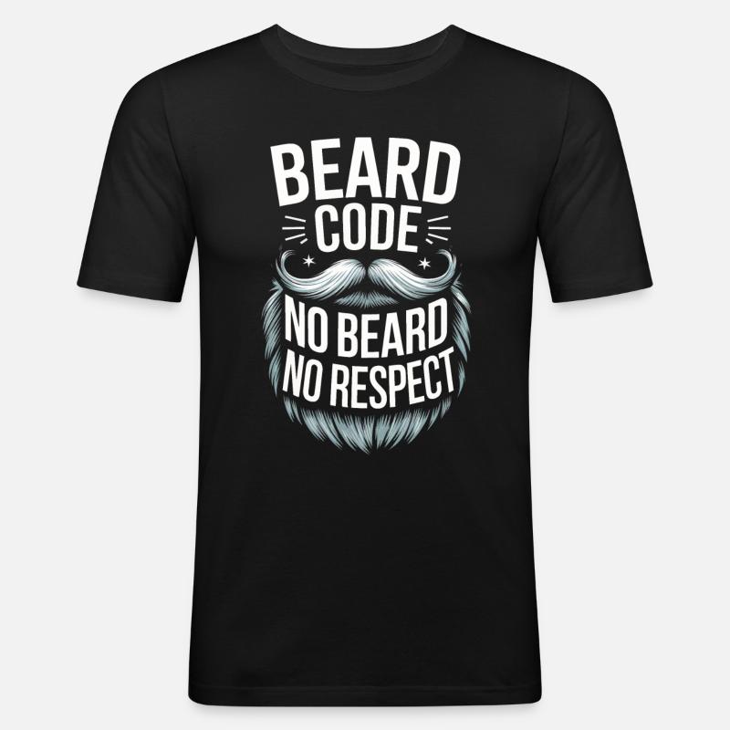 Bart Schnurrbart Bärtige Männer - Männer Slim Fit T-Shirt - Schwarz