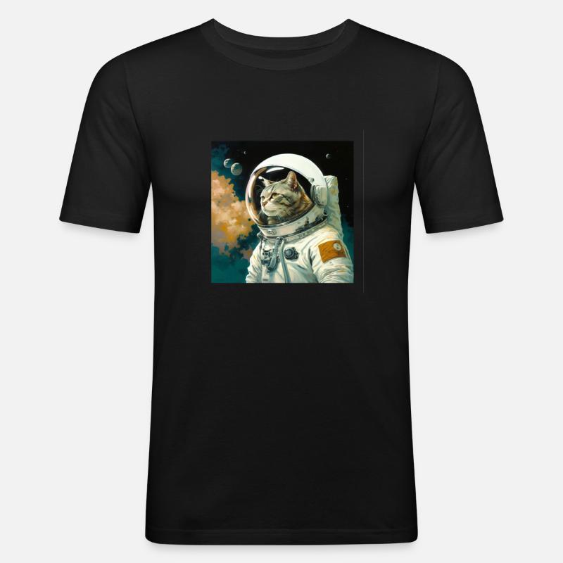 Spacecat - Men's Slim Fit T-Shirt - black