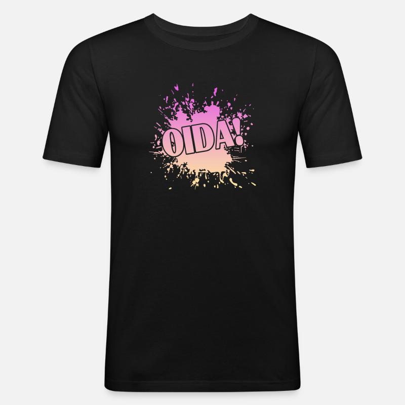 Oida - Männer Slim Fit T-Shirt - Schwarz