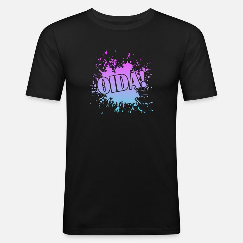 OIda - Männer Slim Fit T-Shirt - Schwarz