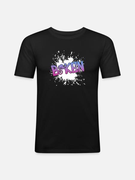 Biken Downhill - Männer Slim Fit T-Shirt - Schwarz