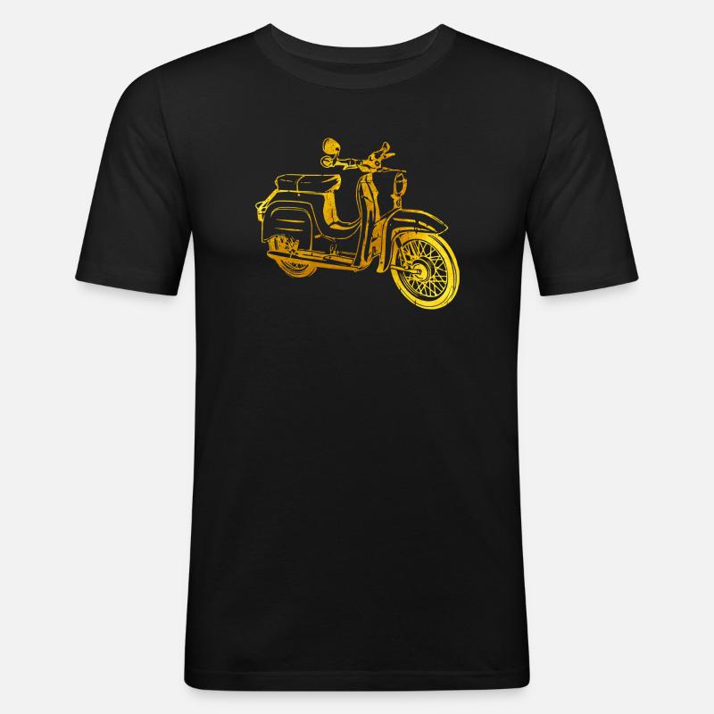 Simson Schwalbe DDR Moped - Männer Slim Fit T-Shirt - Schwarz