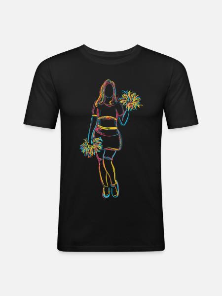 Cheerleader Girl Sketch - Men's Slim Fit T-Shirt - black