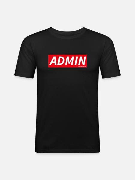 ADMIN - Männer Slim Fit T-Shirt - Schwarz