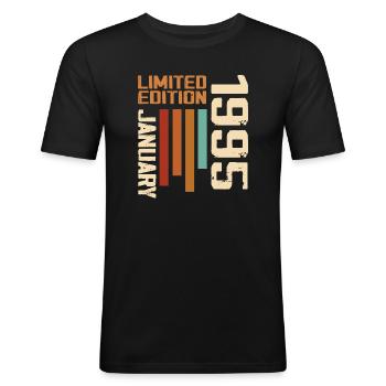 January 1995 - 1995 January Birthday Gift - Men's Slim Fit T-Shirt - black - Front - Nik (191cm)