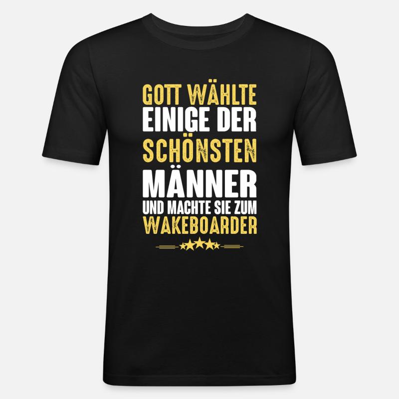 Wakeboard - Wakeboarder - Männer Slim Fit T-Shirt - Schwarz