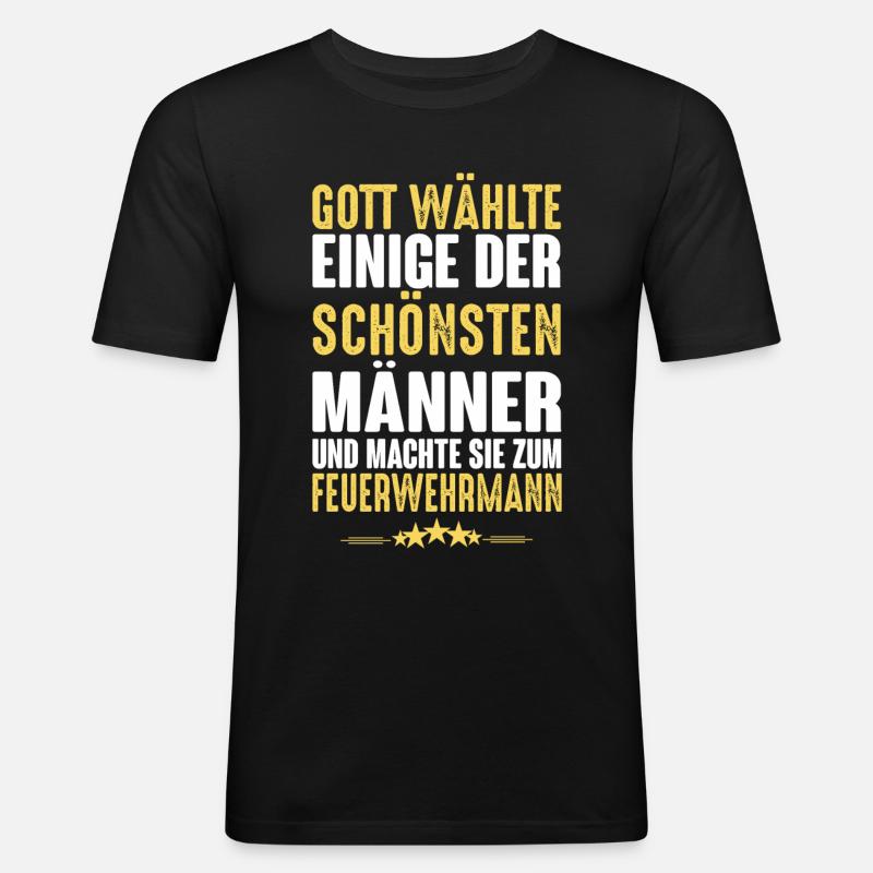 Feuerwehrmann - Männer Slim Fit T-Shirt - Schwarz