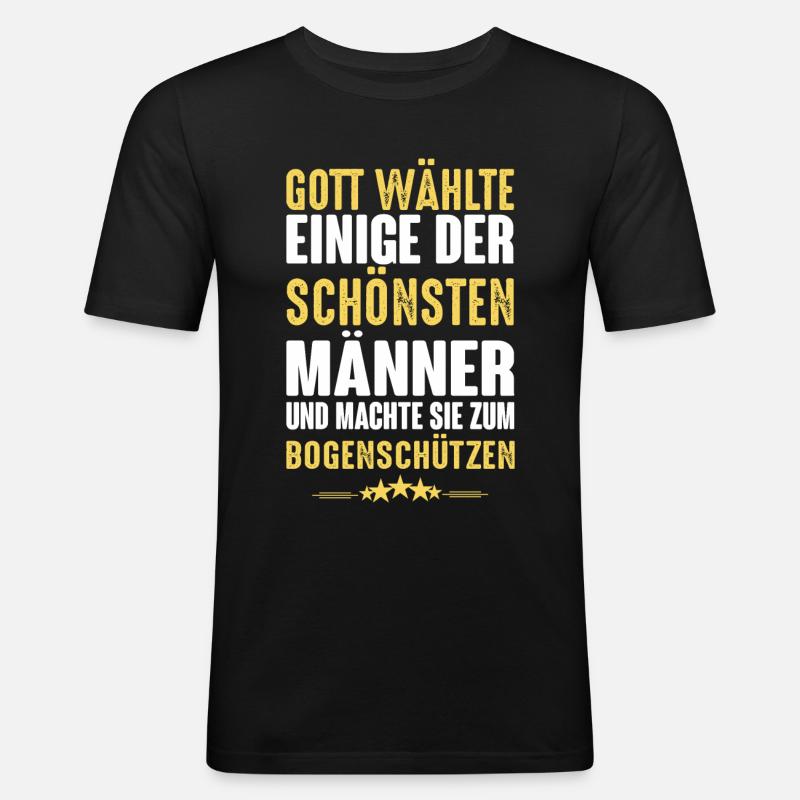 Bogenschiessen - Bogenschützen - Männer Slim Fit T-Shirt - Schwarz