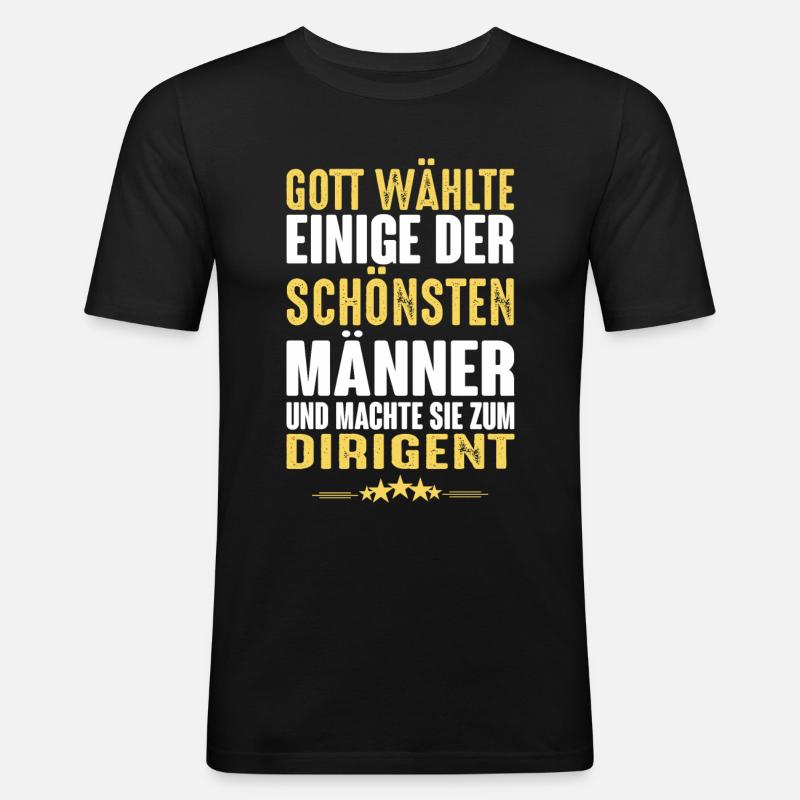 Dirigent - Männer Slim Fit T-Shirt - Schwarz