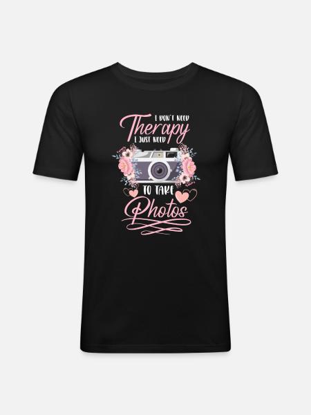 Camera Photographer Fantasy Photoshoot - Men's Slim Fit T-Shirt - black