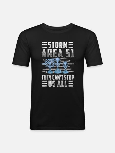 Aliens Space Stars Science fiction - Men's Slim Fit T-Shirt - black