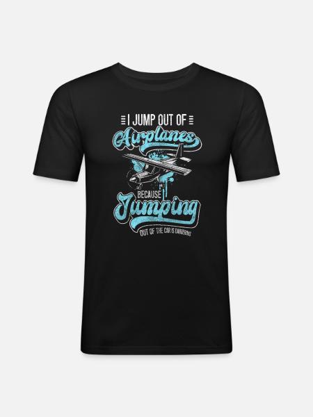 Skydiving Jump Height - Men's Slim Fit T-Shirt - black
