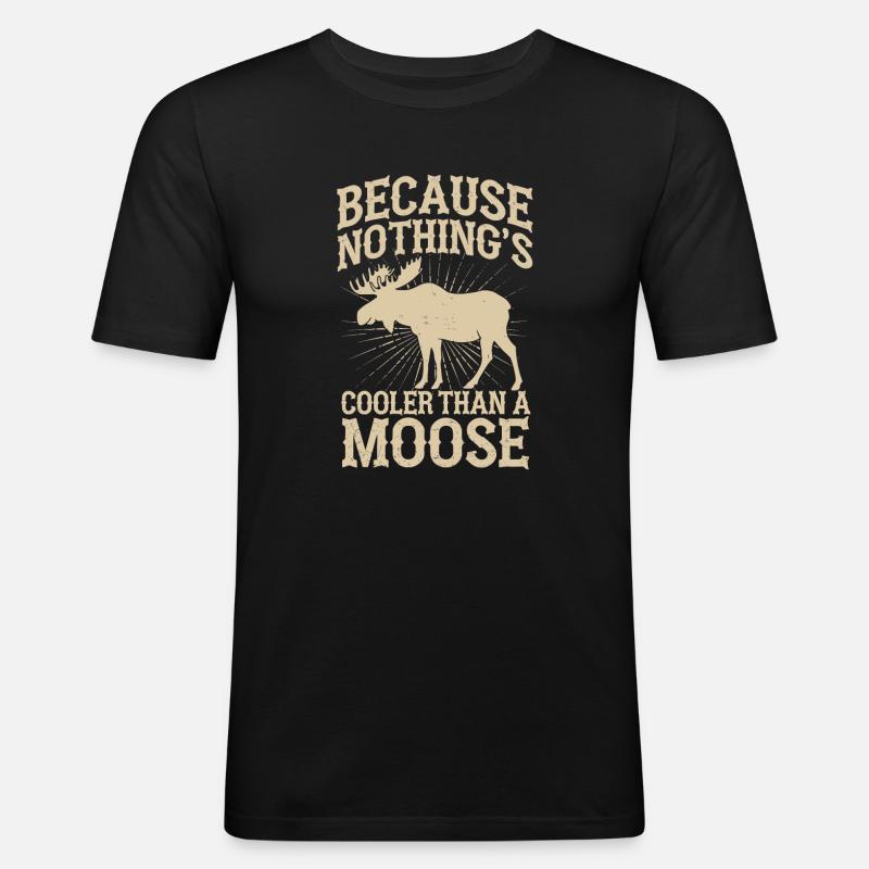 Elch - Männer Slim Fit T-Shirt - Schwarz