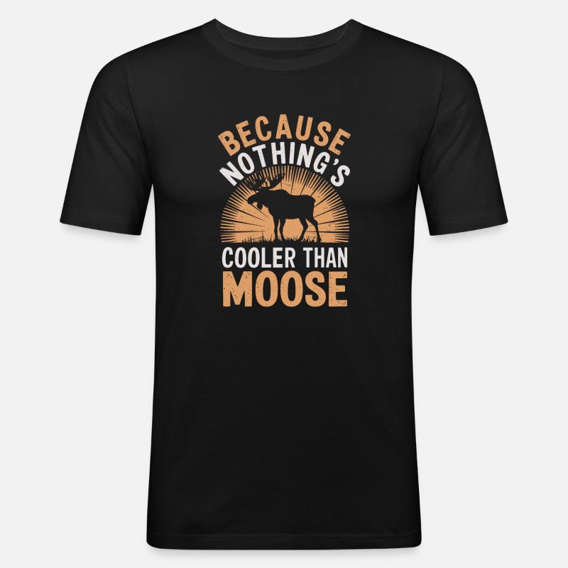 Elch - Männer Slim Fit T-Shirt - Schwarz