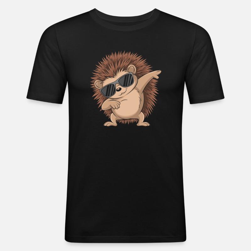 Igel - Männer Slim Fit T-Shirt - Schwarz