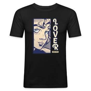 Lover addict design - Men's Slim Fit T-Shirt - black - Front - Nik (191cm)