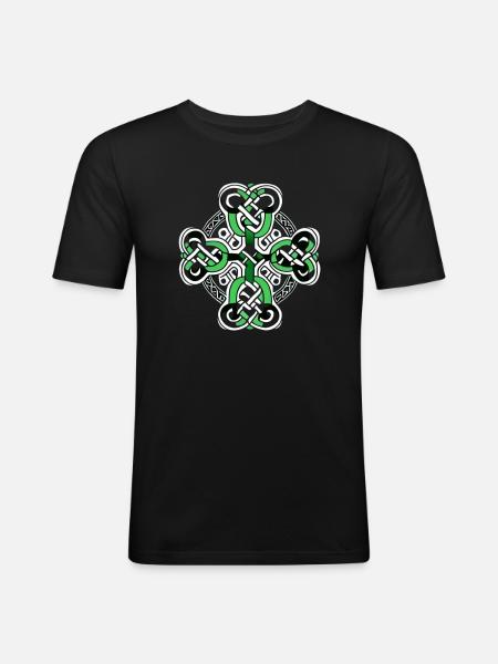 Croix celte grand design - T-shirt près du corps Homme - noir
