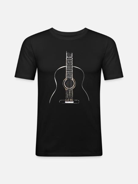 Acoustic guitar - Men's Slim Fit T-Shirt - black