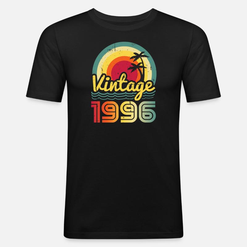 1996 - Männer Slim Fit T-Shirt - Schwarz