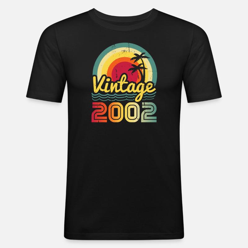 2002 - Männer Slim Fit T-Shirt - Schwarz
