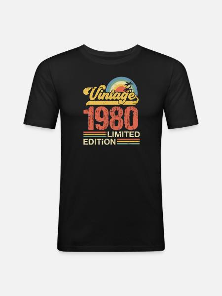 1980 - Men's Slim Fit T-Shirt - black