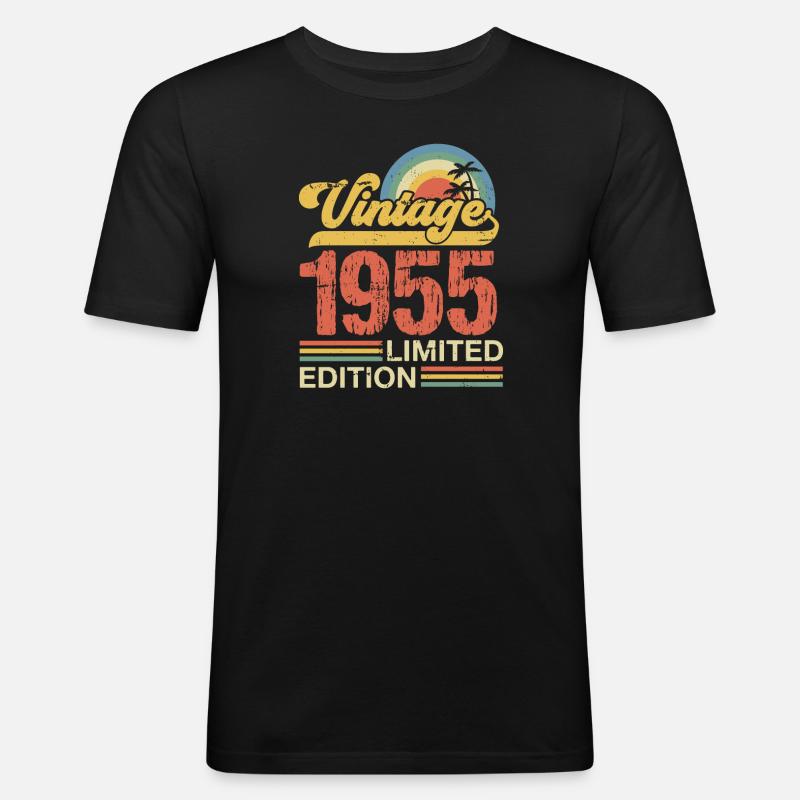 1955 - Männer Slim Fit T-Shirt - Schwarz
