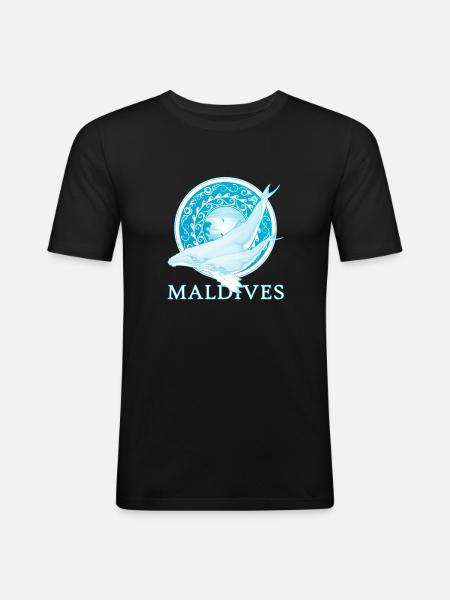 Humpback Whales Maldives - Men's Slim Fit T-Shirt - black