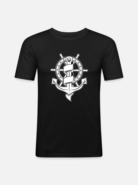 klassik tattoo - Männer Slim Fit T-Shirt - Schwarz