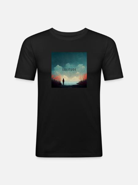Loneliness - Lonely Man - Men's Slim Fit T-Shirt - black