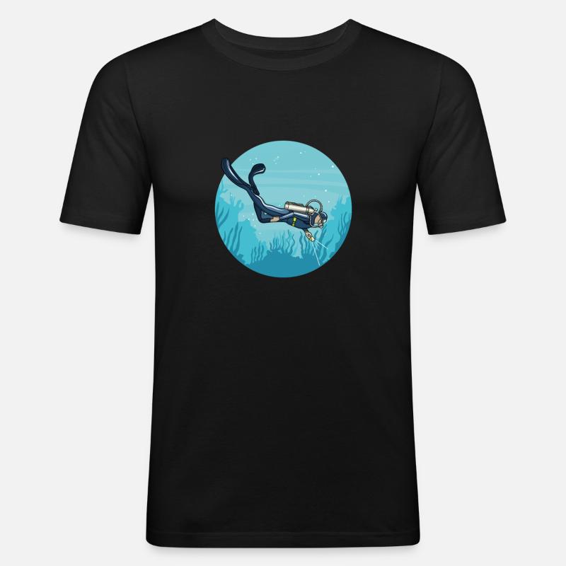 Gerätetauchen - Männer Slim Fit T-Shirt - Schwarz