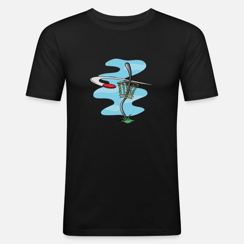 DiscGolf - Männer Slim Fit T-Shirt - Schwarz