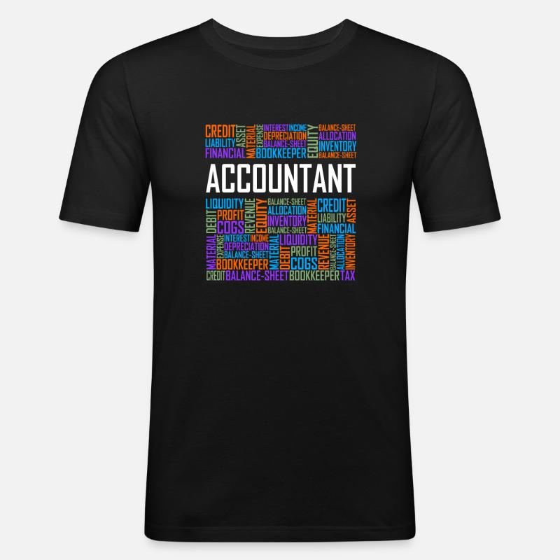 Mots de comptable - T-shirt près du corps Homme - noir