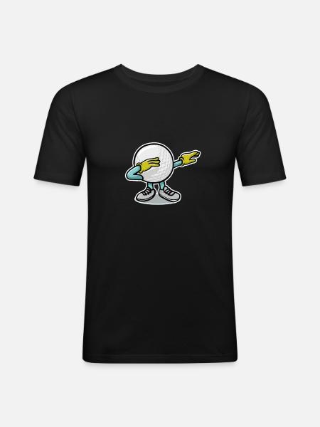 Dabbing Golf Ball - Men's Slim Fit T-Shirt - black