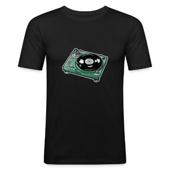 Vinyl Record - Men's Slim Fit T-Shirt - black - Front - Nik (191cm)
