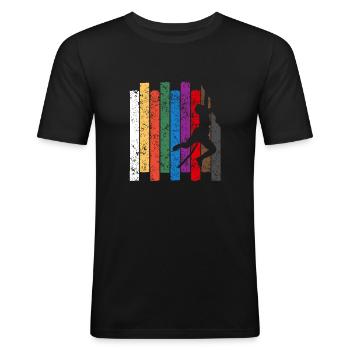 Rock Climbing Silhouette - Men's Slim Fit T-Shirt - black - Front - Nik (191cm)