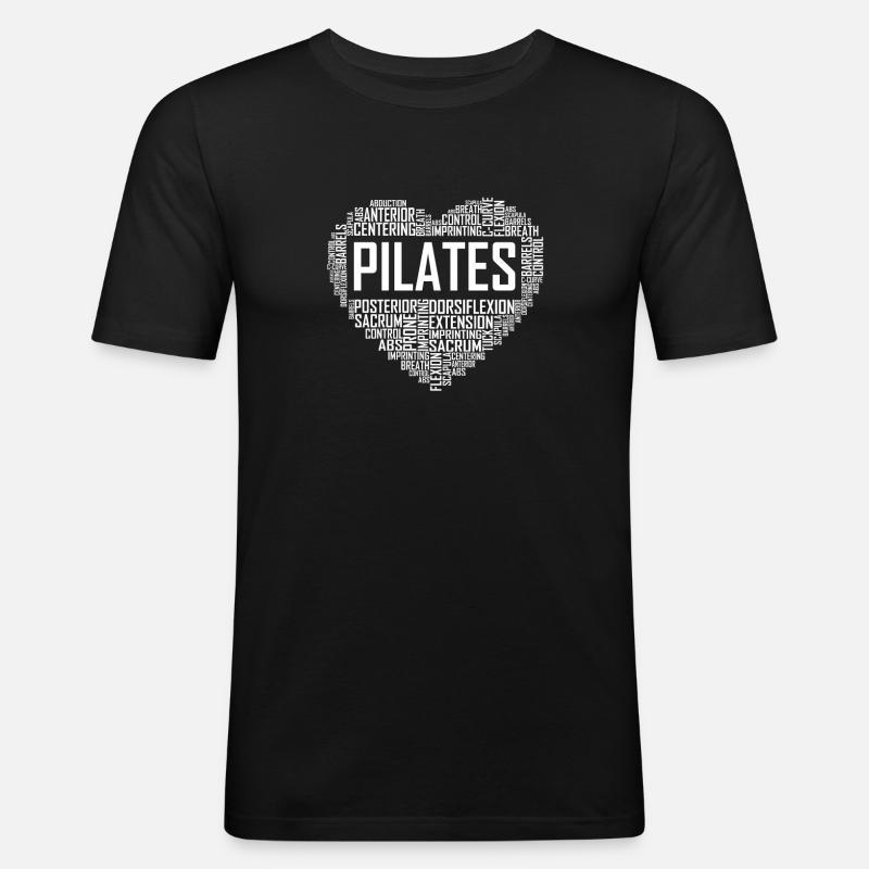 Pilates Herz - Männer Slim Fit T-Shirt - Schwarz