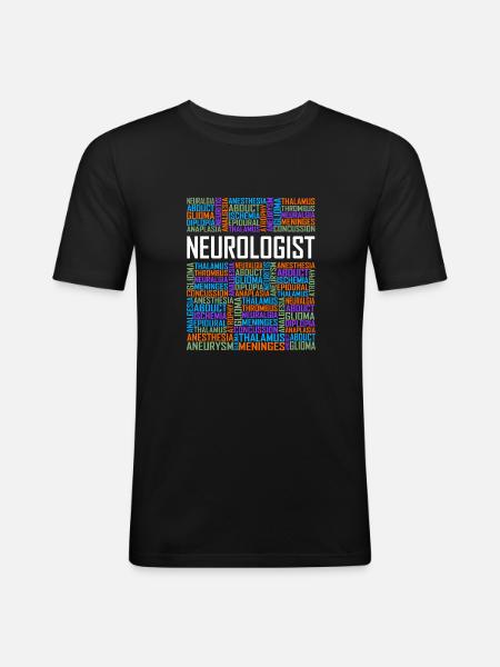 Neurologist - Words - Men's Slim Fit T-Shirt - black