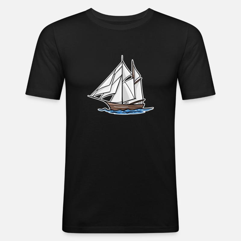 Boot - Männer Slim Fit T-Shirt - Schwarz